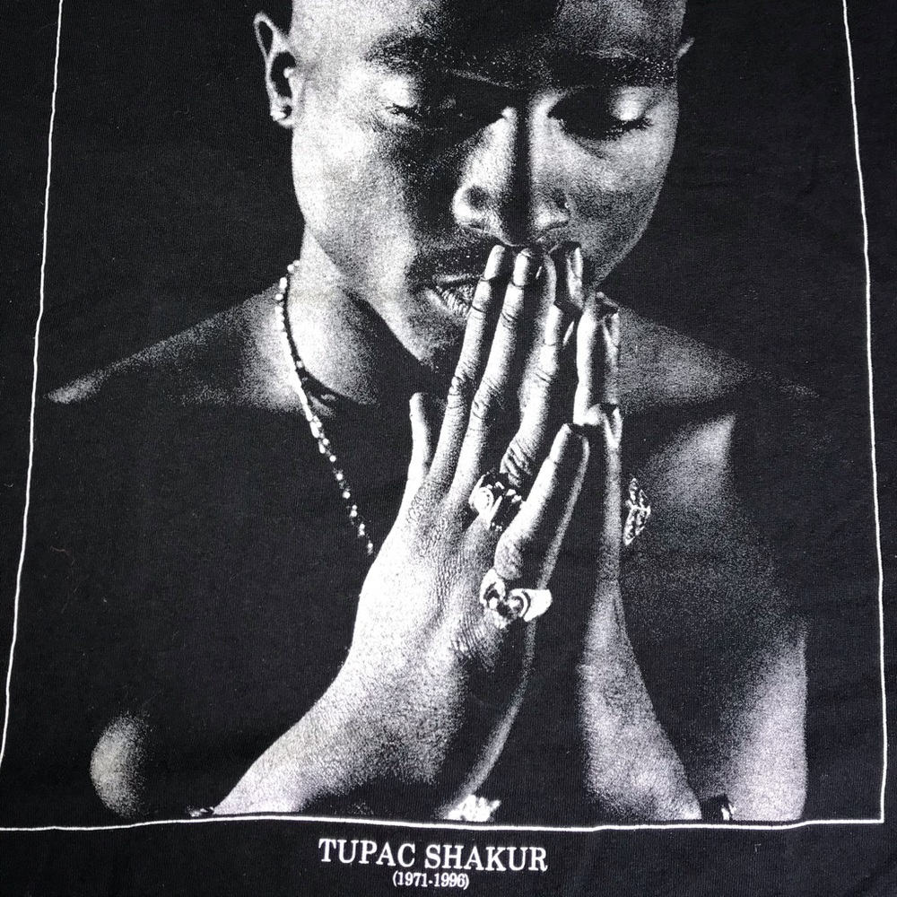Tupac Shakur graphic shirt hip hop black tee